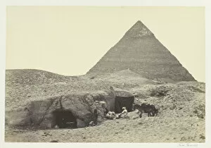 F Frith Collection: Rock-Tombs and Belzonis Pyramid, Gizeh, 1857. Creator: Francis Frith