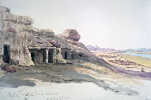 Rock Tombs, Beni Hassan, 10 March 1863, Egypt, 1863. Artist: Charles Emile de Tournemine
