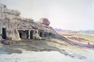 Al Minya Gallery: Rock Tombs, Beni Hassan, 10 March 1863, Egypt, 1863. Artist: Charles Emile de Tournemine