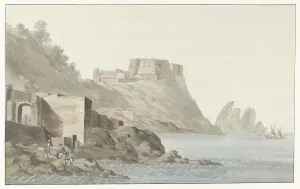 Ducros Abraham Louis Rodolphe Prints: Rock and town of Scilla in the Calabria region on the east coast
