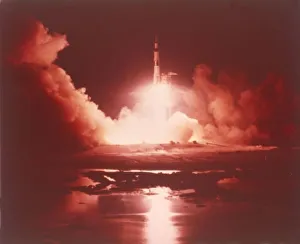 John F Kennedy Space Center Collection: Rocket lifting off, Kennedy Space Center, Merritt Island, Florida, USA. Creator: NASA