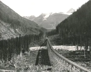 William Notman And Son Prints: The Rockies: Loop showing four tracks, 1895. Creator: William Notman & Son