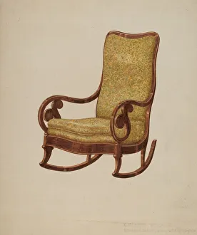 Cushions Prints: Rocking Chair, 1935 / 1942. Creator: Edward A Darby
