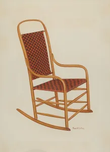 Watercolor And Graphite On Paperboard Collection: Rocking Chair, c. 1938. Creator: Frank Gutting