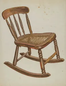 Rocking Chair Prints: Rocking Chair, Small, Child's, 1937. Creator: Simon Weiss