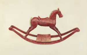 Rocking Horse Prints: Rocking Horse, c. 1938. Creator: Elizabeth Fairchild