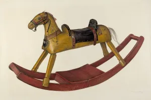 Rocking Horse Prints: Rocking Horse, c. 1941. Creator: Mina Lowry