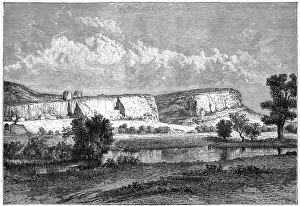 Cliffs Prints: The rocks of Inkerman, Crimea, Ukraine, 19th century. Artist: Charles Barbant