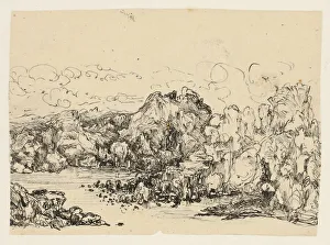 Bresdin Rodolphe Prints: Rocks by the Sea, n. d. Creator: Rodolphe Bresdin
