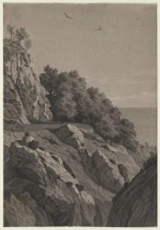 Rocky Cliff on a Coast, c. 1850-1860. Creator: Anonymous