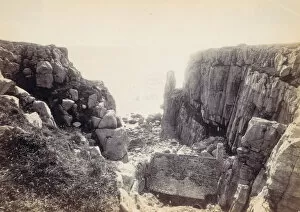 [Rocky Inlet with Seascape], 1870s. Creator: Francis Bedford