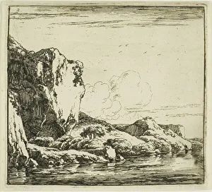Herman Nauwincz Prints: Rocky Landscape, 1645-50. Creator: Herman Naijwincx