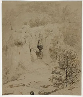 Canyon Prints: Rocky Landscape, 1832. Creator: Barend Cornelis Koekkoek