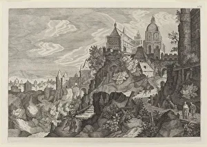 Gillis Sadeler Ii Prints: Rocky Landscape in Bohemia. Creators: Aegidius Sadeler II, Pieter Stevens