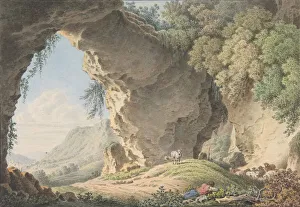 Dunker Prints: Rocky Landscape with Sleeping Shepherd, 1817. Creator: Philip Heinrich Dunker