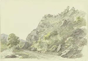 Rocky Prints: Rocky outcrop on the Saale near Schwarzburg, c1795-1799. Creator: Georg Melchior Kraus