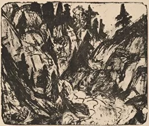 Alpine Collection: Rocky Stream, 1919. Creator: Ernst Kirchner