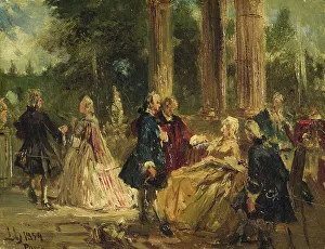 Garden Party Prints: Rococo'. Study, 1854. Creator: Ludwig von Hagn