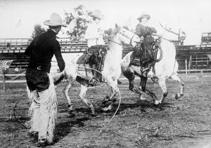 Cowboy Prints: Rodeo Riders, L.A. between c1910 and c1915. Creator: Bain News Service