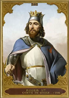Knights Collection: Roger I of Sicily (1031-1101), 1840s. Creator: Blondel, Merry-Joseph (1781-1853)