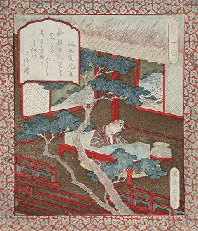 Nanzan Prints: Roku: Prosperity; Ding Gu Dreaming of a Pine Tree, c1824. Creator: Gakutei