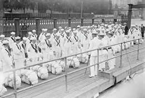 Militia Prints: Roll Call - Naval Militia, between c1910 and c1915. Creator: Bain News Service