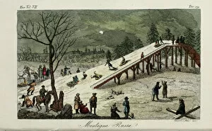 Ice Mountain Collection: A roller coaster. Illustration from Il costume antico e moderno o storia del governo