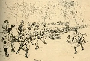 Roller-Skating in Madison Square, New York, 1881. Creator: Unknown