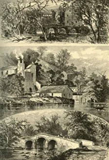 Mills Prints: Rolling mills and bridges on the Antietam Creek, 1872. Creator: Granville Perkins