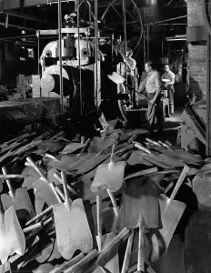 Iron Prints: Rolling spade blades, Everlast Tools, Sheffield, South Yorkshire, 1965