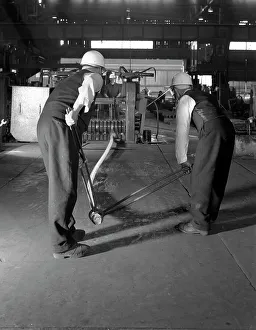 Steelworker Prints: Rolling steel bars, Park Gate Iron & Steel Co, Rotherham, South Yorkshire, 1964