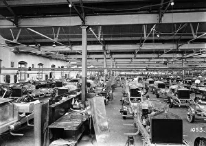 Derbyshire Prints: Rolls-Royce Silver Ghosts under construction, Derby, c1912