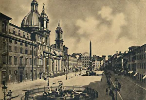 Agnes Collection: Roma - Circo Agonale - Church of St. Agnes - Fontains by Bernini, 1910