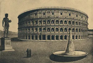 Fountain Prints: Roma - Imaginary reconstruction of the Colosseum, 1910