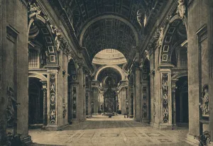 Basilica Of St Peter Gallery: Roma - Interior of the Basilica of S. Peter, 1910