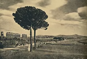 Enrico Collection: Roma - Neio Appian Way - Ruins of the Aquaduct of Claudius. The Alban Hills, 1910