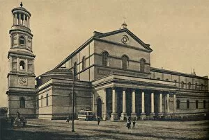 Enrico Collection: Roma - Side portico and bell tower of the Basilica of St. Paul without the Walls, 1910