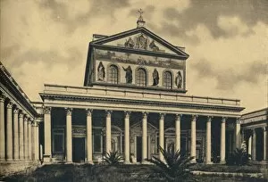 Enrico Collection: Roma - Principal facade of the Basilica of St. Paul without the walls, 1910