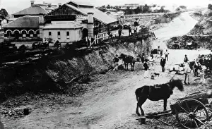 Roadworks Prints: Roma Street Railway Station, railway construction, 1874. Creator: Unknown