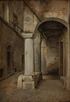 Alley Prints: A Roman Alley, 1828-1832. Creator: Ernst Meyer