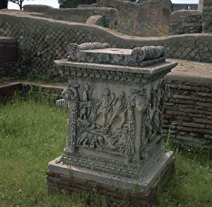 Remus Prints: Roman altar showing Romulus and Remus, 3rd century