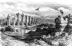 Roman aqueduct, Merida, Spain, 19th century. Artist: Gustave Dore
