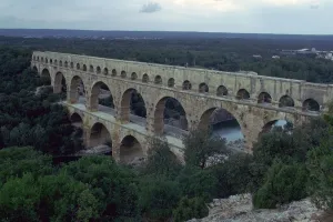Roman aqueduct in Pont du Gard, France, 1st century