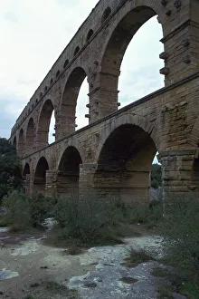 Roman aqueduct in Pont du Gard, France, 1st century