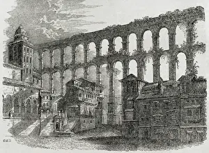 Engineering Prints: Roman aqueduct, Segovia, Spain, 1852. Creator: Unknown