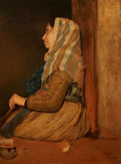 Hardship Collection: A Roman Beggar Woman, 1857. Creator: Edgar Degas