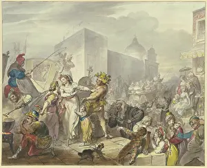 Celebrations Prints: Roman carnival scene, 18th century. Creator: Johann Heinrich Ramberg
