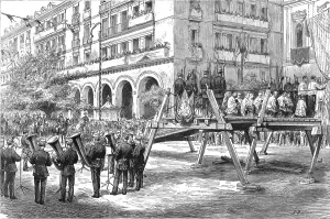 Saragossa Prints: The Roman Catholic Congress at Saragossa; An open air Military Mass in the Plaza De La Constituci Creator: Unknown