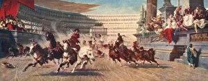Charioteer Gallery: A Roman chariot race, The Circus Maximus, 20th century