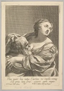 Death Sentence Prints: Roman Charity (La Chariteromaine). Creator: Claude Mellan